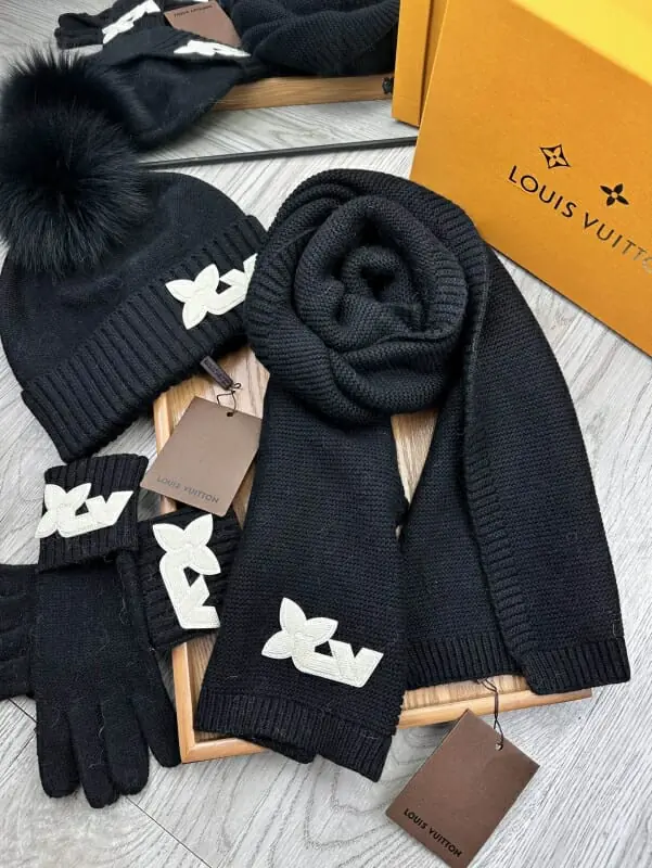 louis vuitton lv hat and echapres and glove set s_12555261